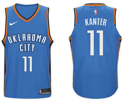  NBA Oklahoma City Thunder #11 Enes Kanter Jersey 2017 18 New Season Blue Jersey