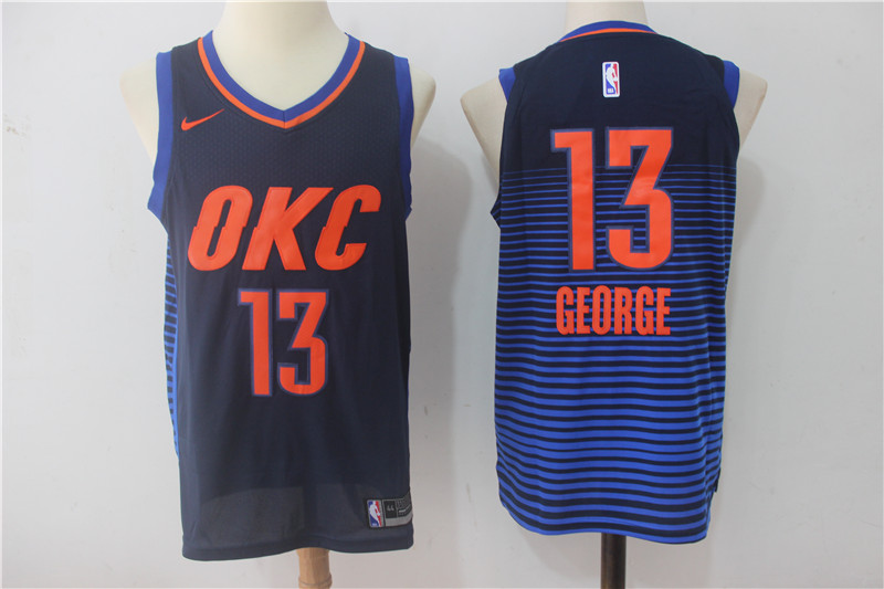  NBA Oklahoma City Thunder #13 Paul George Jersey 2017 18 New Season Purple Jersey