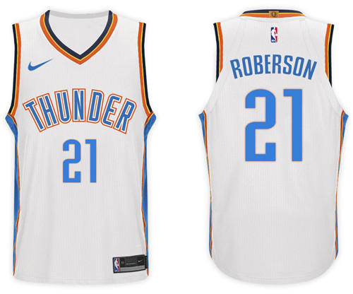  NBA Oklahoma City Thunder #21 Andre Roberson Jersey 2017 18 New Season White Jersey