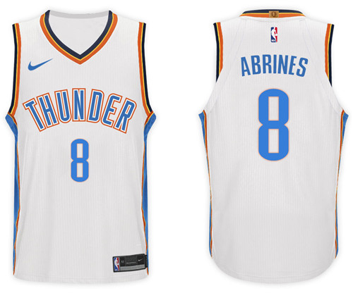  NBA Oklahoma City Thunder #8 Alex Abrines Jersey 2017 18 New Season White Jersey