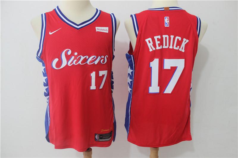  NBA Philadelphia 76ers #17 J.J. Redick Jersey 2017 18 New Season Red Jersey