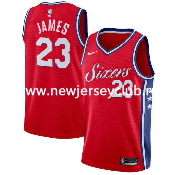  NBA Philadelphia 76ers #23 LeBron James Red Jersey