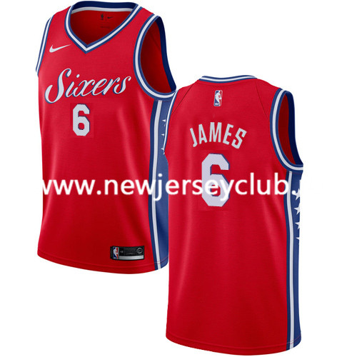  NBA Philadelphia 76ers #6 LeBron James Red Jersey