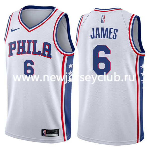  NBA Philadelphia 76ers #6 LeBron James White Jersey