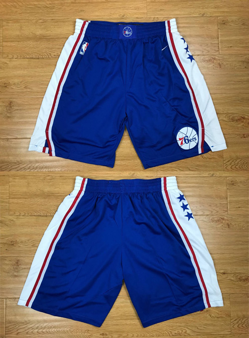  NBA Philadelphia 76ers 2017 18 New Season Blue Shorts