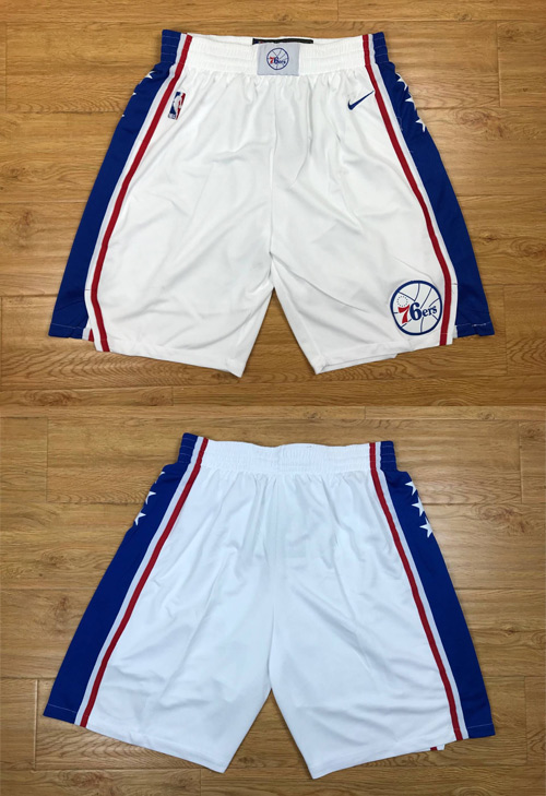  NBA Philadelphia 76ers 2017 18 New Season White Shorts