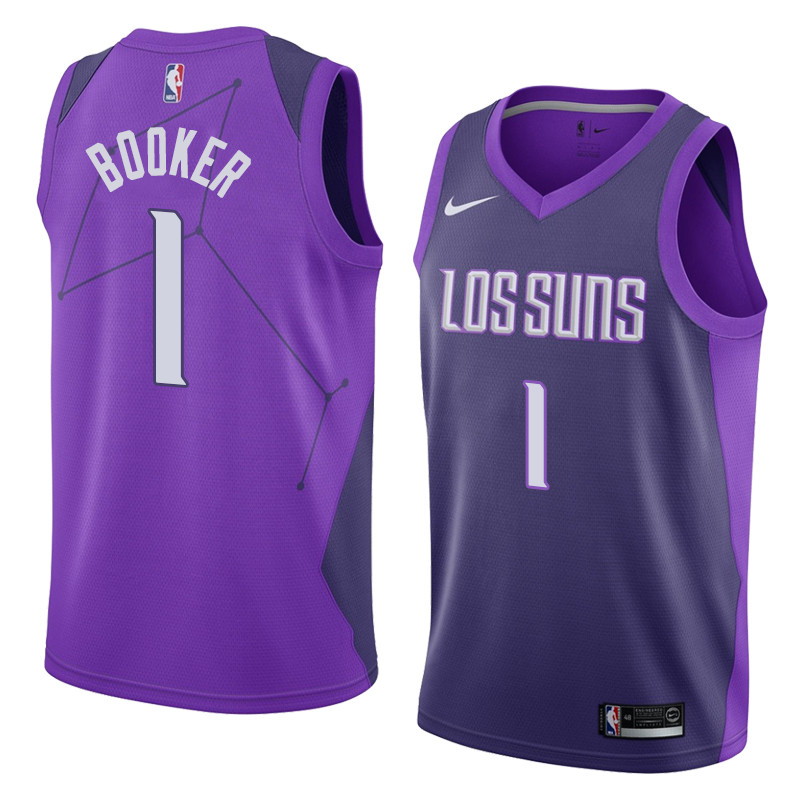  NBA Phoenix Suns #1 Devin Booker Jersey 2017 18 New Season City Edition Jersey