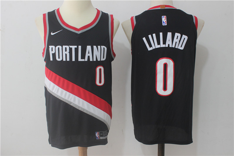  NBA Portland Trail Blazers #0 Damian Lillard  Jersey 2017 18 New Season Black Jersey