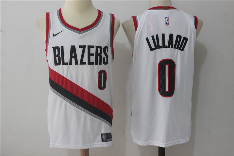  NBA Portland Trail Blazers #0 Damian Lillard  Jersey 2017 18 New Season White Jersey