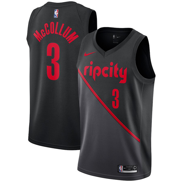  NBA Portland Trail Blazers #3 CJ McCollum Jersey 2018 19 New Season City Edition Jersey