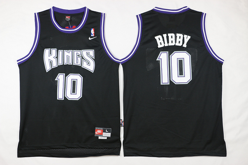  NBA Sacramento Kings 10 Mike Bibby Swingman Black Throwback Jersey