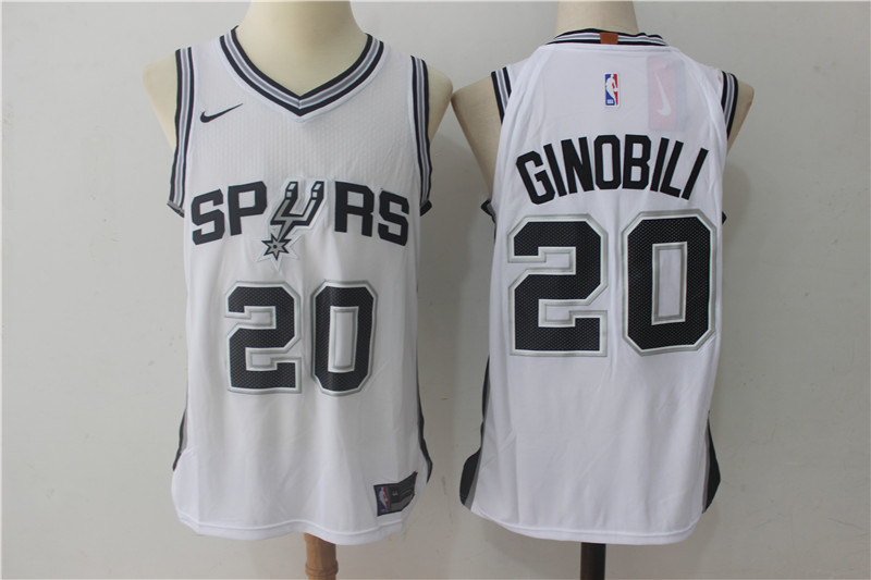  NBA San Antonio Spurs #20 Manu Ginobili Jersey 2017 18 New Season White Jersey