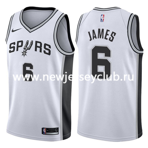  NBA San Antonio Spurs #6 LeBron James White Jersey