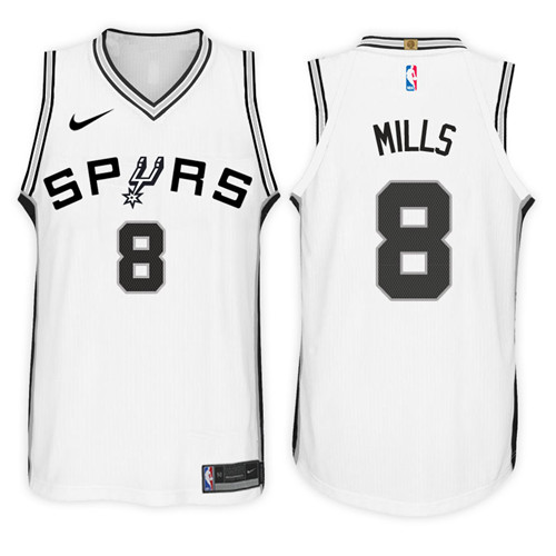  NBA San Antonio Spurs #8 Patty Mills Jersey 2017 18 New Season White Jersey
