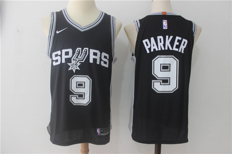 NBA San Antonio Spurs #9 Tony Parker Jersey 2017 18 New Season Black Jersey 