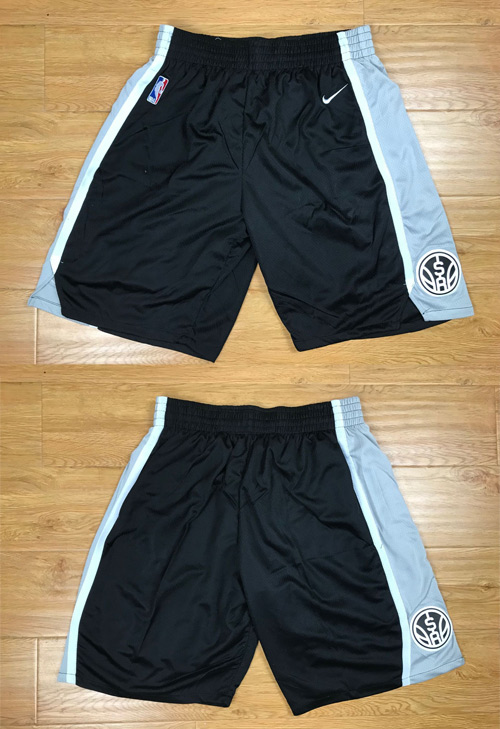  NBA San Antonio Spurs 2017 18 New Season Black Shorts