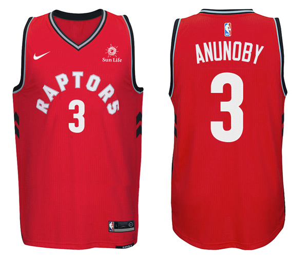  NBA Toronto Raptors #3 OG Anunoby Jersey 2017 18 New Season Red Jersey