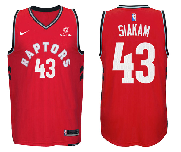  NBA Toronto Raptors #43 Pascal Siakam Jersey 2017 18 New Season Red Jersey