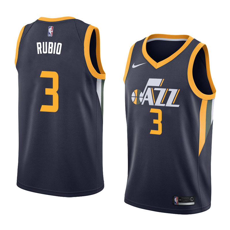  NBA Utah Jazz #3 Ricky Rubio Jersey 2017 18 New Season Blue Jersey