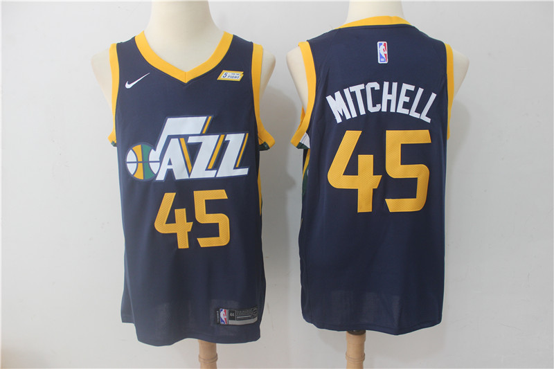  NBA Utah Jazz #45 Donovan Mitchell Jersey 2017 18 New Season Blue Jersey