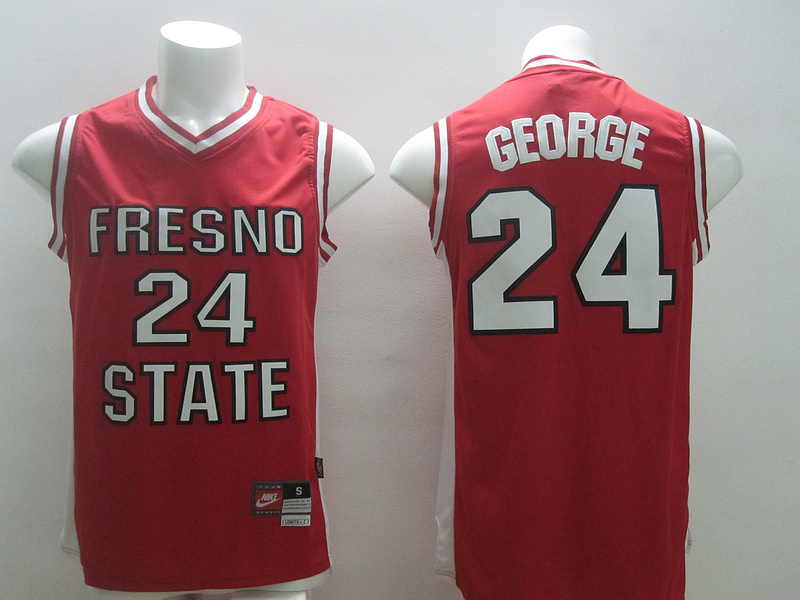  NCAA Fresno State Bulldogs 24 Paul George Red Basketball Jersey