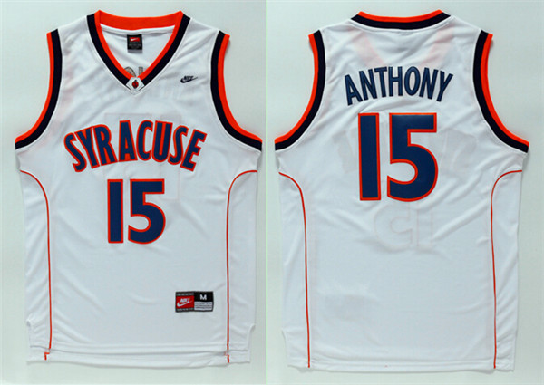  NCAA Syracuse Orange 15 Camerlo Anthony White College Basketball Jersey