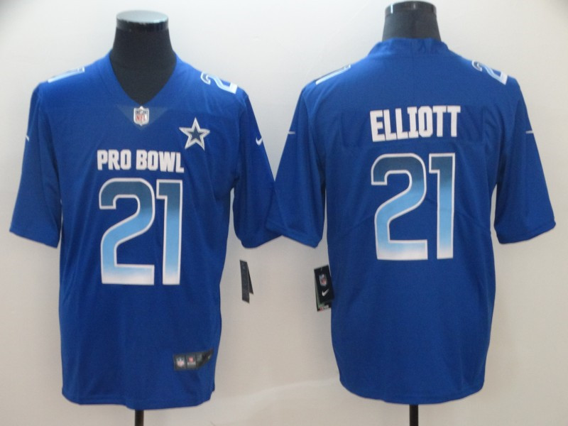  NFC Cowboys 21 Ezekiel Elliott Royal 2019 Pro Bowl Limited Jersey