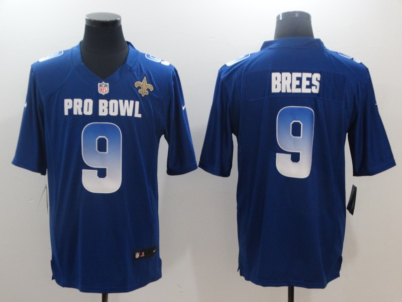  NFC Saints 9 Drew Brees Royal 2019 Pro Bowl Game Jersey