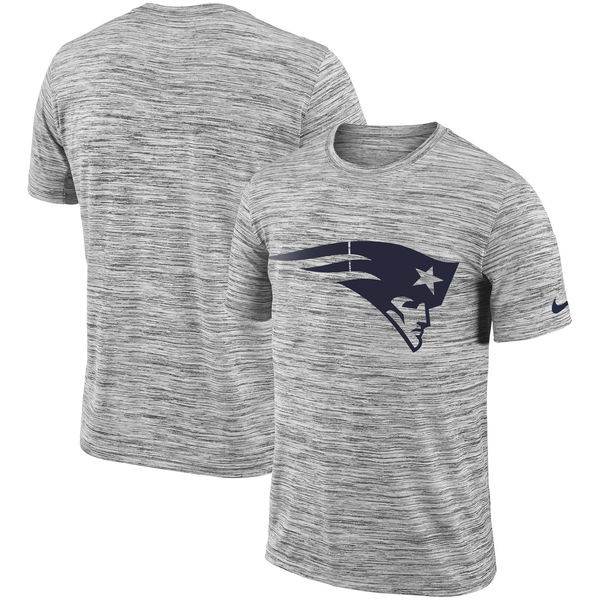  New England Patriots Heathered Black Sideline Legend Velocity Travel Performance T Shirt