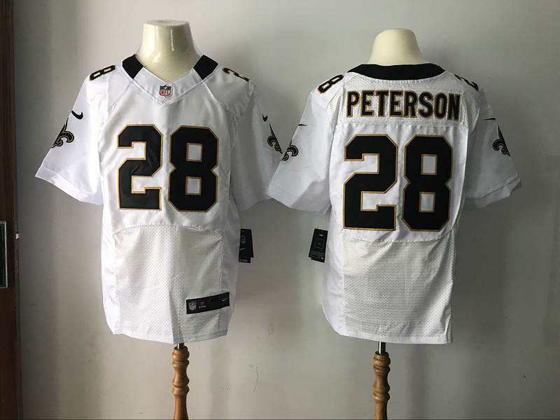  New Orleans Saints 28 Adrian Peterson Elite White NFL Jersey