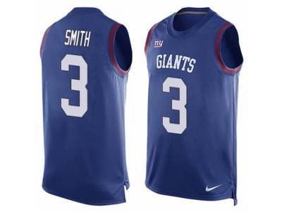  New York Giants 3 Geno Smith Limited Royal Blue Player Name Number Tank Top NFL Jersey