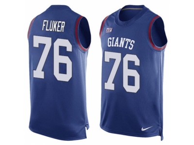  New York Giants 76 D J Fluker Limited Royal Blue Player Name Number Tank Top NFL Jersey