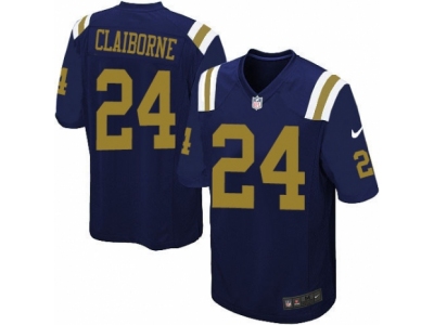  New York Jets 24 Morris Claiborne Limited Navy Blue Alternate NFL Jersey