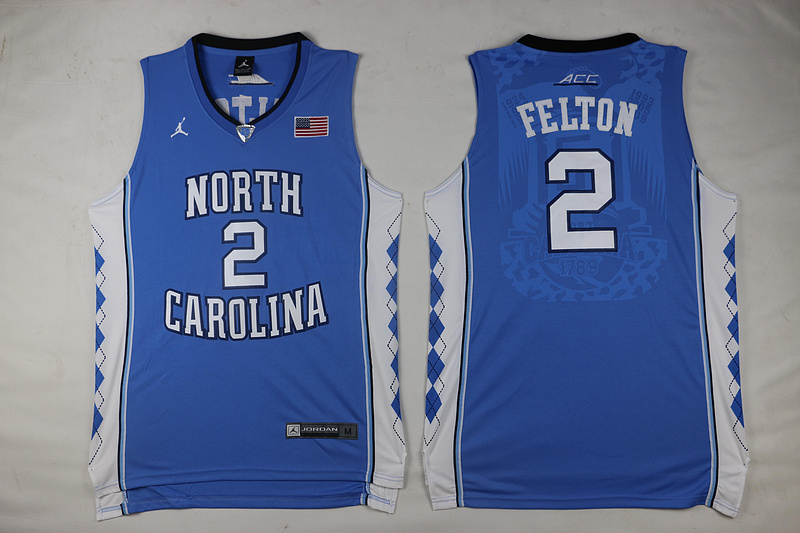  North Carolina 2 Raymond Felton Blue jersey