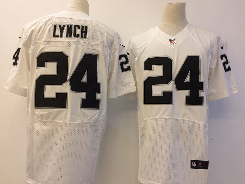  Oakland Raiders 24 Marshawn Lynch Elite White NFL Jersey