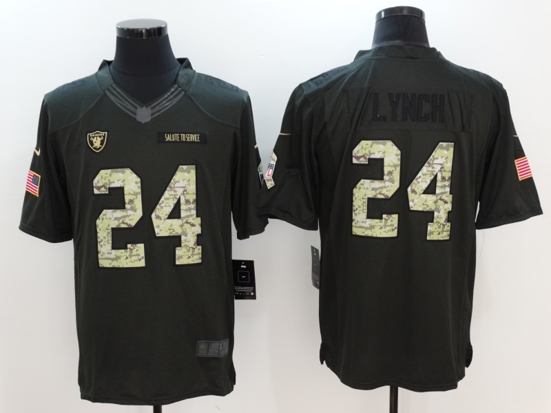  Oakland Raiders 24 Marshawn Lynch Limited Black 2016 Salute to Service NFL Jersey