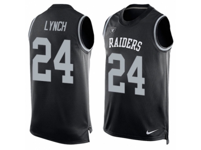  Oakland Raiders 24 Marshawn Lynch Limited Black Player Name Number Tank Top NFL Jersey