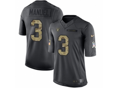  Oakland Raiders 3 E J Manuel Limited Black 2016 Salute to Service NFL Jersey