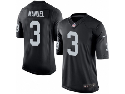  Oakland Raiders 3 E J Manuel Limited Black Team Color NFL Jersey