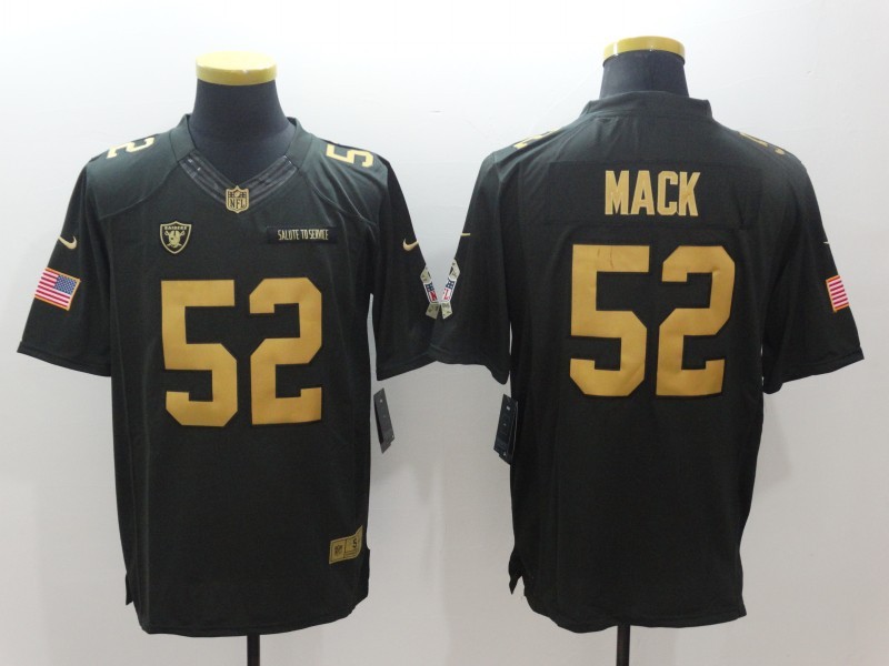  Oakland Raiders 52 Khalil Mack Limited Black Gold Salute to Service NFL Jersey