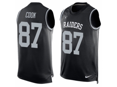  Oakland Raiders 87 Jared Cook Limited Black Player Name Number Tank Top NFL Jersey