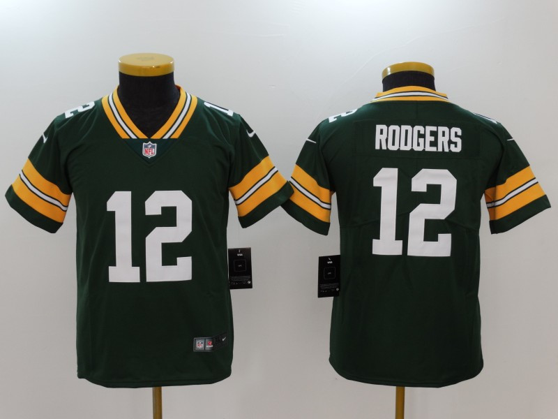  Packers 12 Aaron Rodgers Green Youth Vapor Untouchable Player Limited Jersey