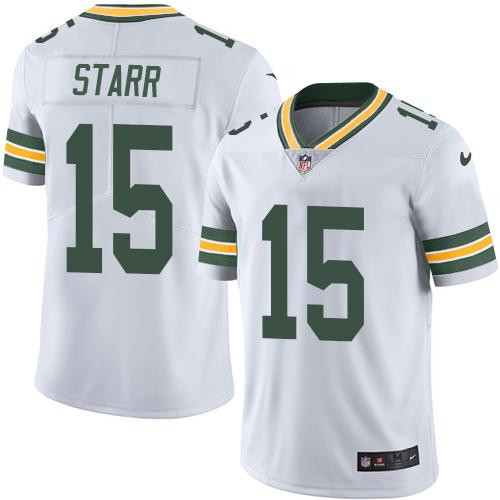  Packers 15 Bart Starr White Vapor Untouchable Player Limited Jersey