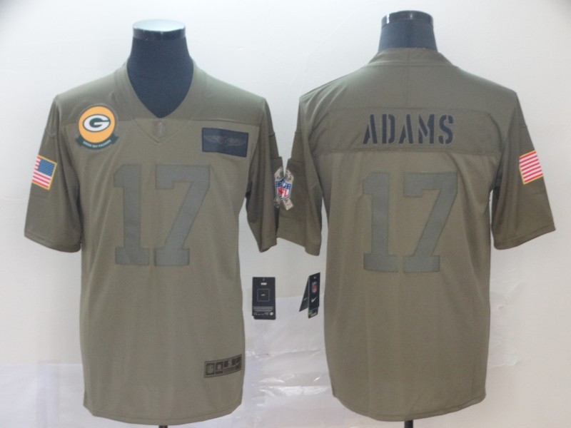 Nike Packers 17 Davante Adams 2019 Olive Salute To Service Limited Jersey