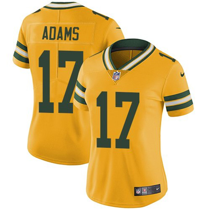  Packers 17 Davante Adams Yellow Women Vapor Untouchable Limited Jersey