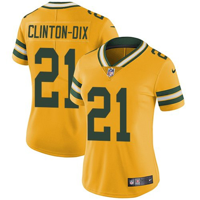  Packers 21 Ha Ha Clinton Dix Yellow Women Vapor Untouchable Limited Jersey