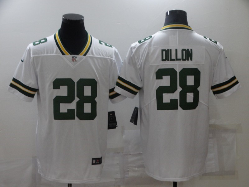Nike Packers 28 A.J. Dillon White Vapor Untouchable Limited Jersey