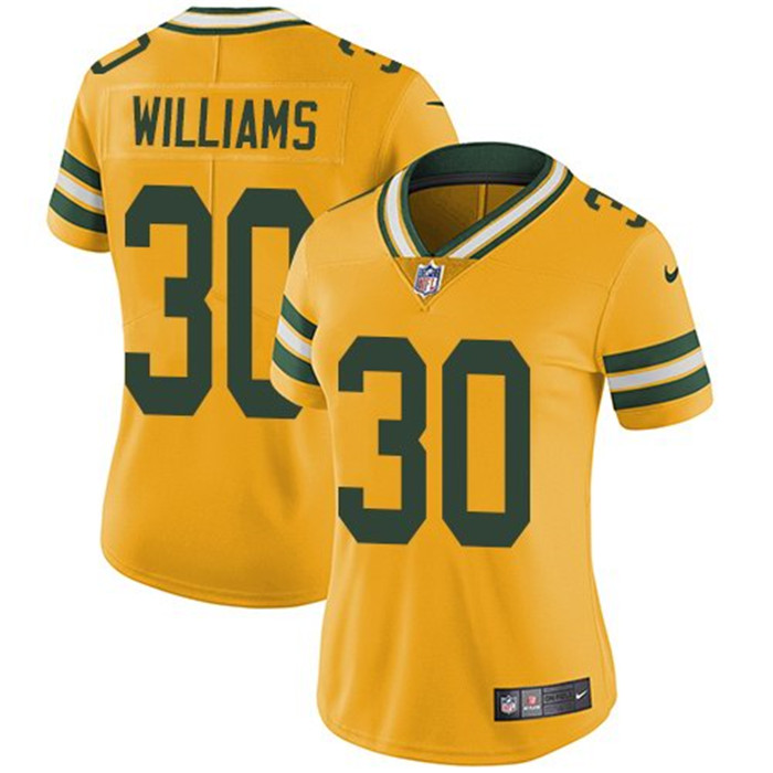  Packers 30 Jamaal Williams Yellow Women Vapor Untouchable Limited Jersey