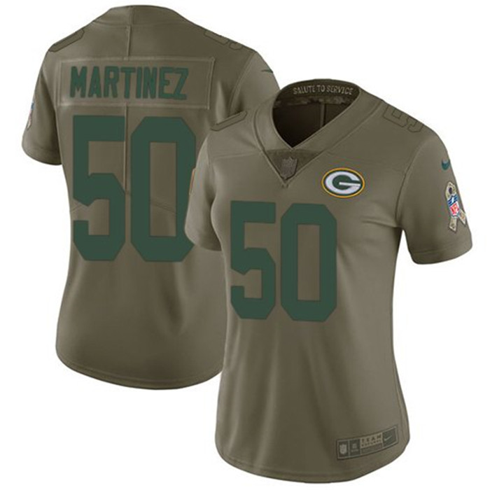 Packers 50 Blake Martinez Olive Women Salute To Service Limited Jersey