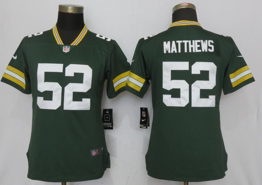  Packers 52 Clay Matthews Green Women Vapor Untouchable Player Limited Jersey